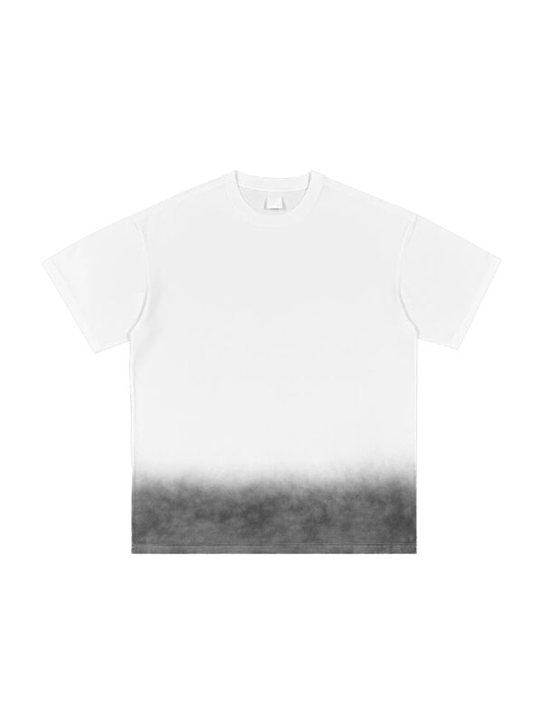 Grey Gradient on White Vintage Washed T-Shirt